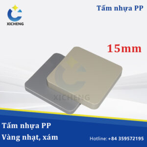 Tấm nhựa PP 15mm Vàng nhạt, xám