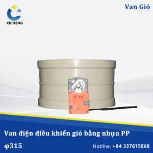 Van điện điều khiển gió bằng nhựa PP φ315