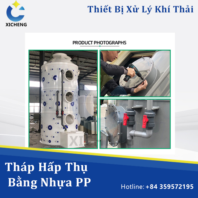 Tháp Hấp Thụ Bằng Nhựa PP.